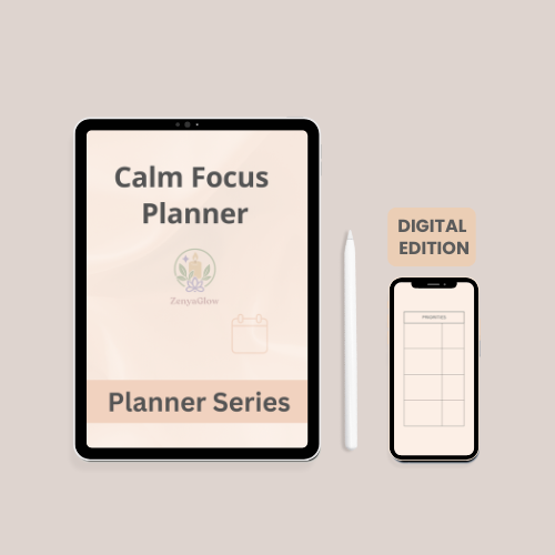 Calm Focus Planner – Warm Peach | Digital Daily Planner for Focus & Balance