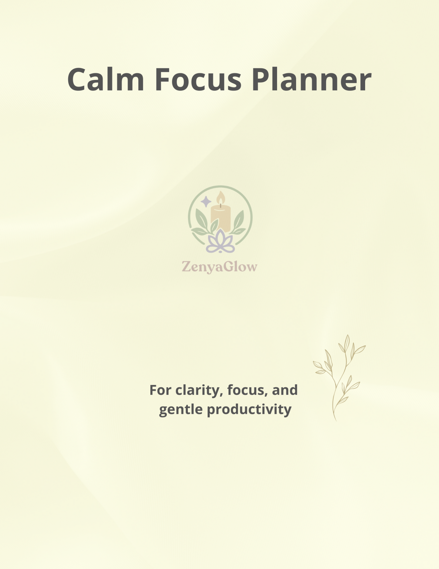 Calm Focus Planner – Sunlight Yellow | Digital Daily Planner for Focus & Balance