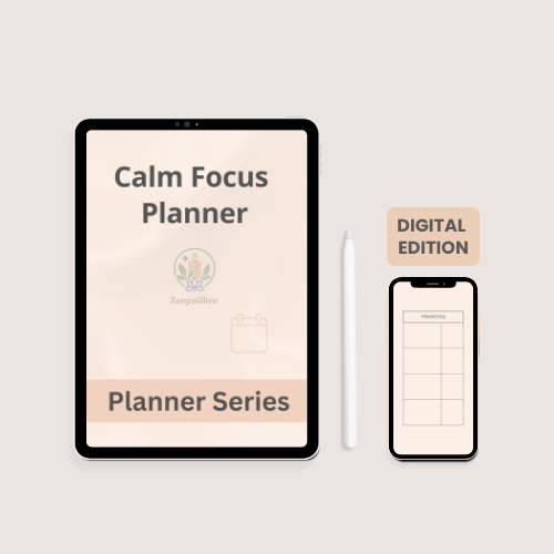 30-Day Calm Focus Planner – Warm Peach | Digital Edition