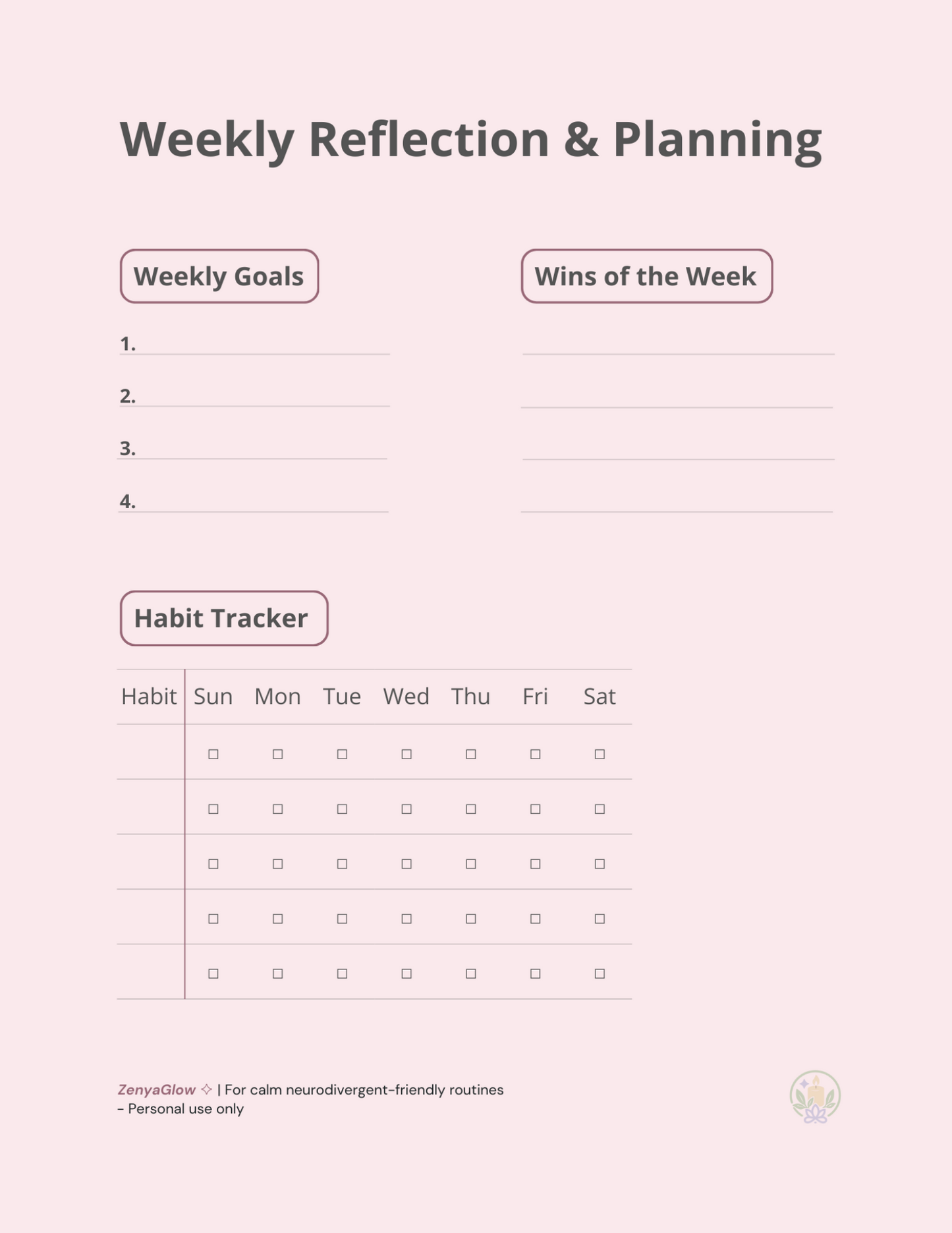 Calm Focus Journal – Blush Pink | Digital Journal for Focus & Clarity