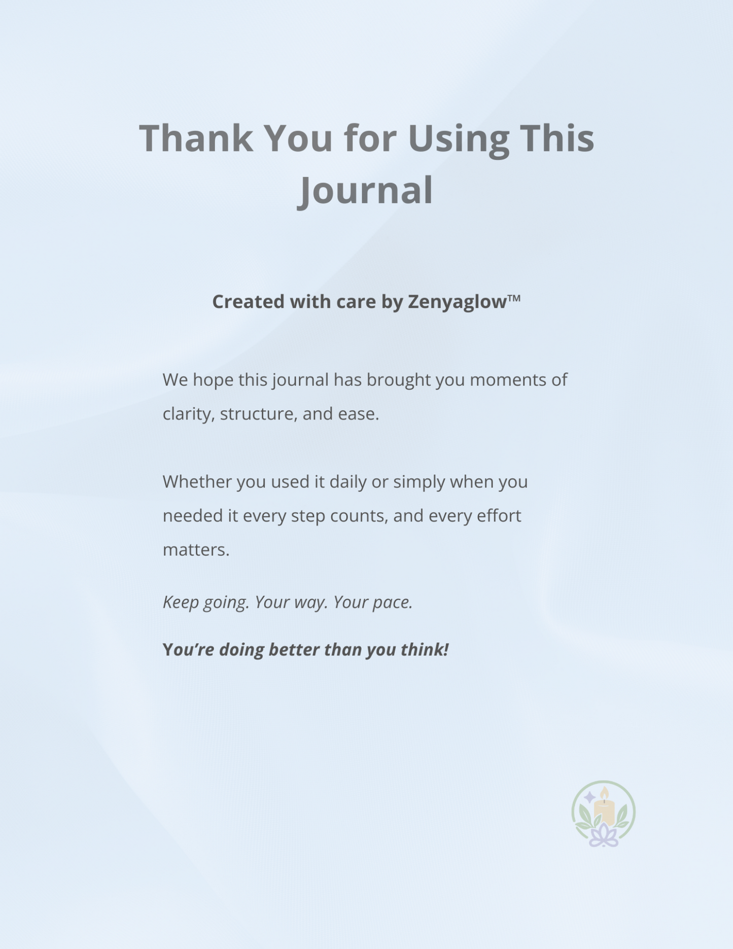 Calm Focus Journal – Sky Blue | Digital Journal for Focus & Clarity