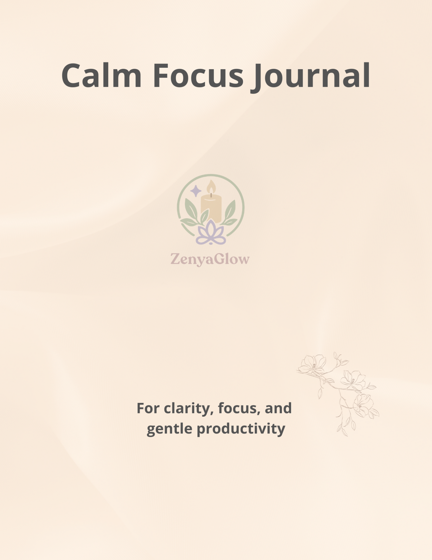 Calm Focus Journal – Warm Peach | Digital Journal for Focus & Clarity