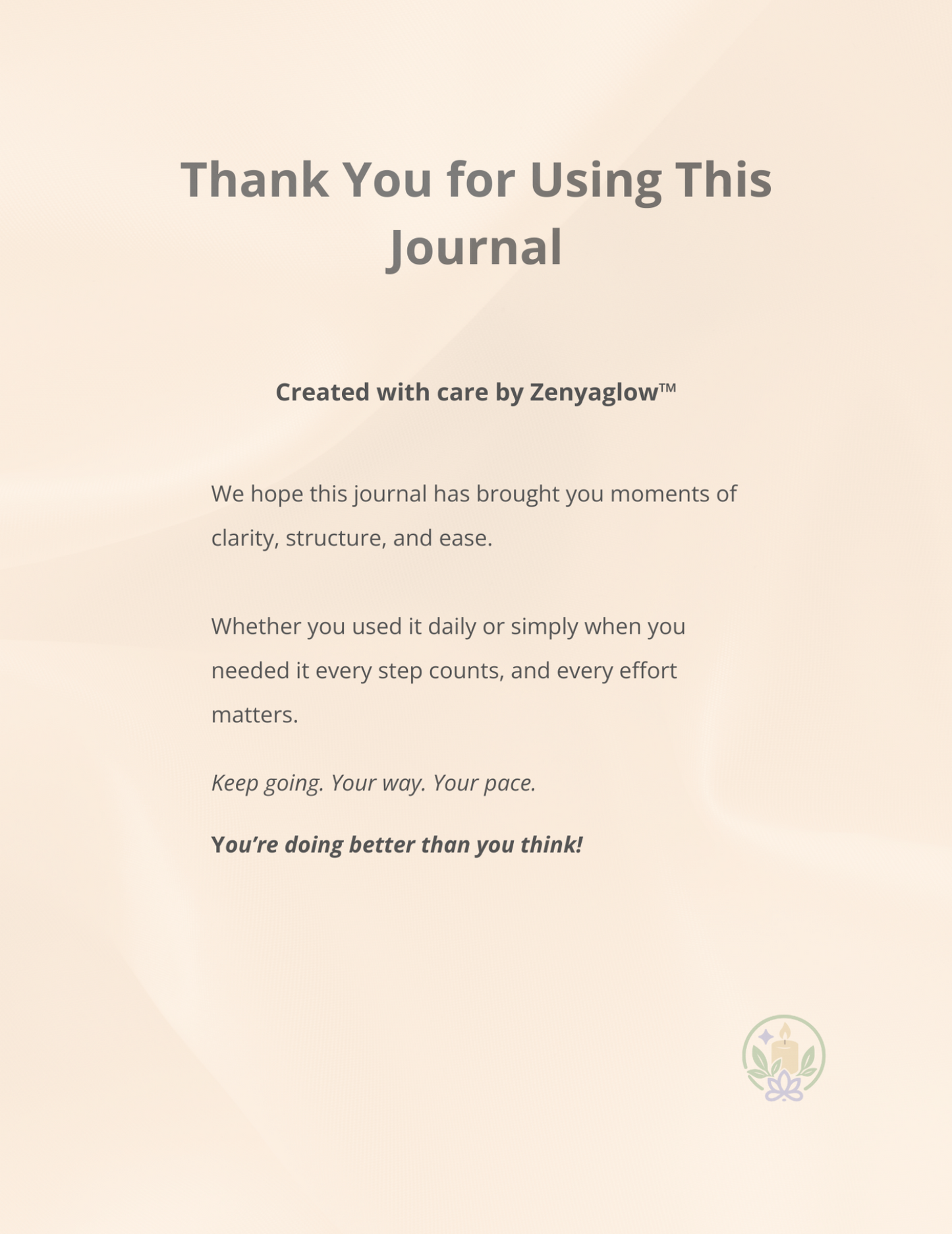 Calm Focus Journal – Warm Peach | Digital Journal for Focus & Clarity