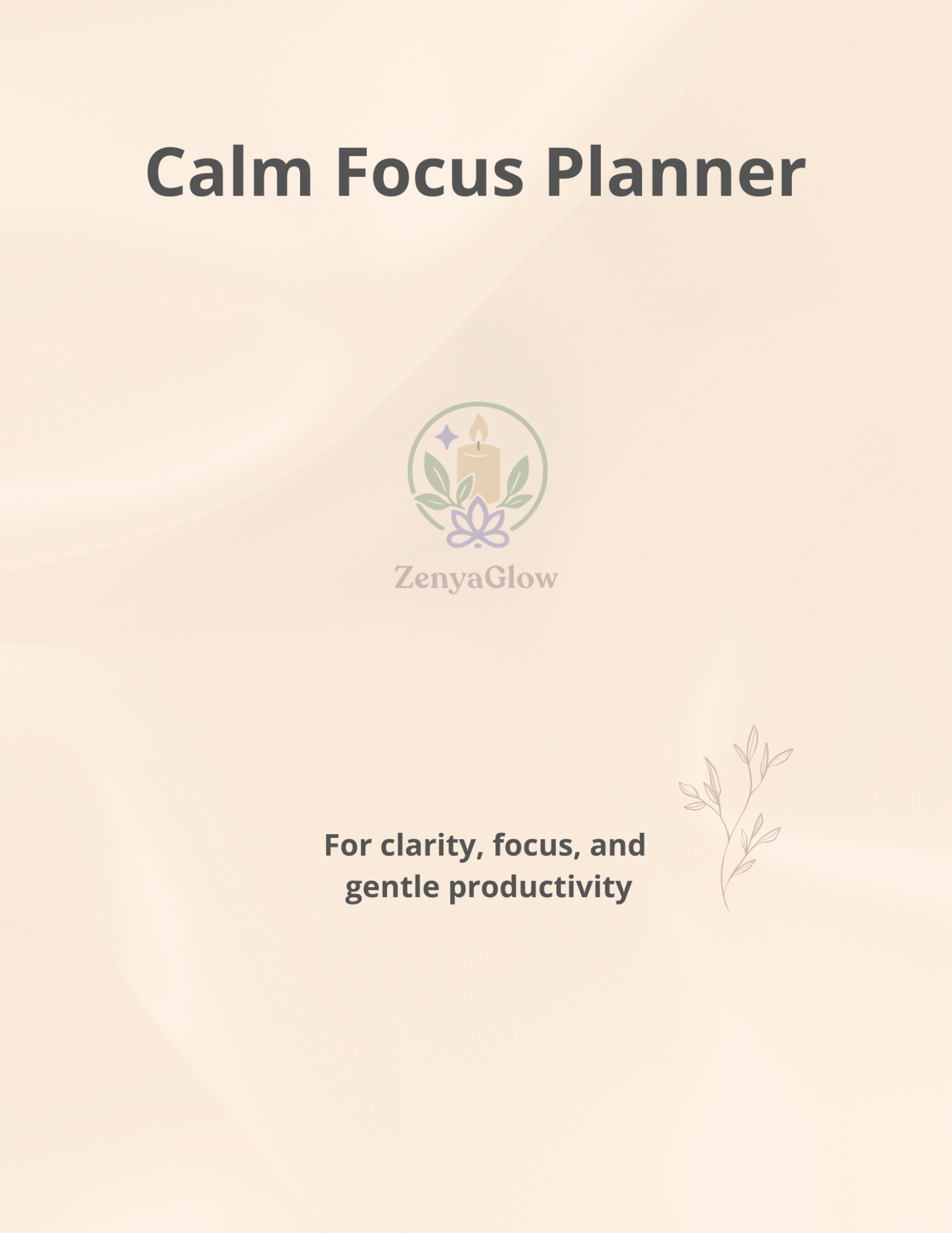 Calm Focus Planner – Warm Peach | Digital Daily Planner for Focus & Balance