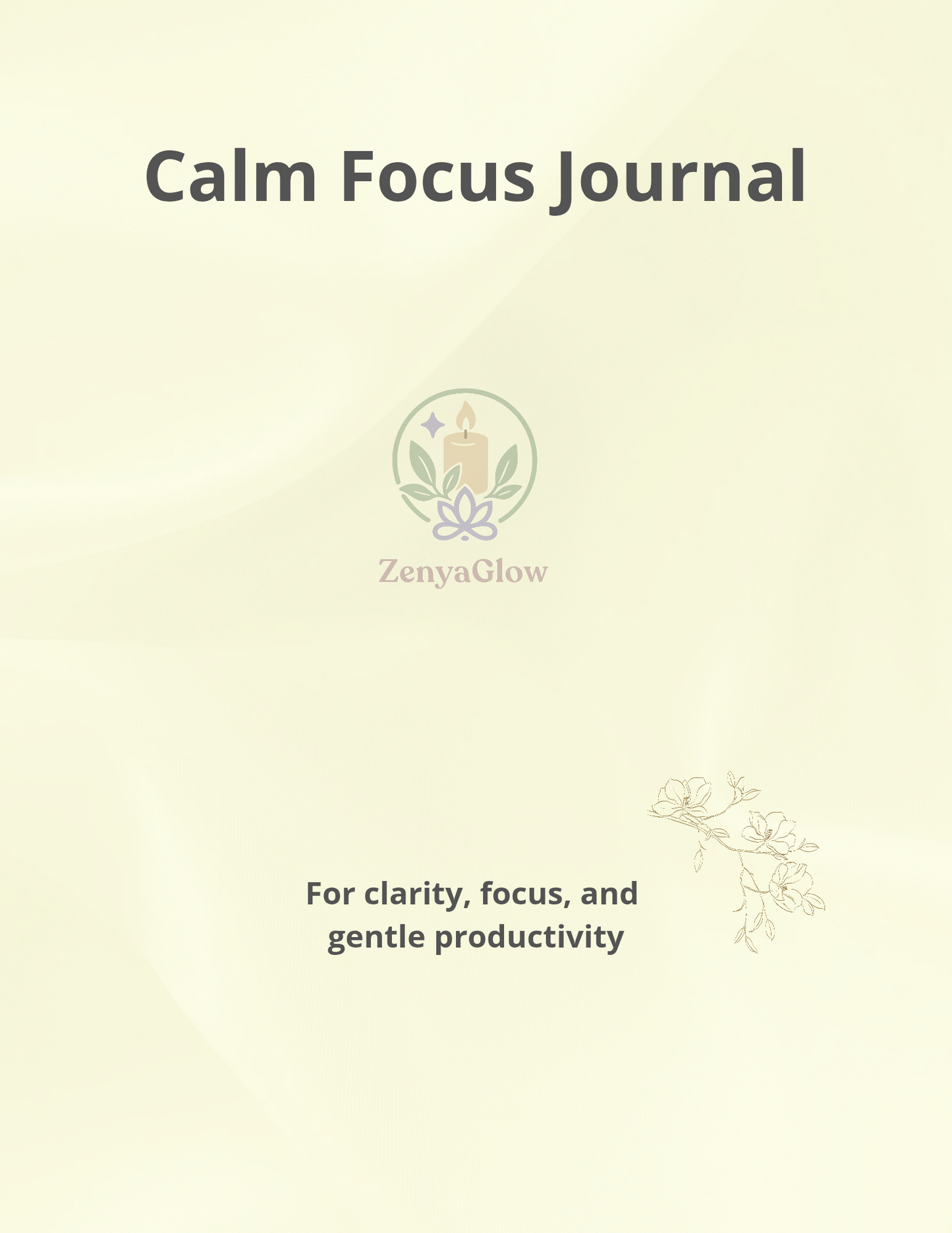 Calm Focus Journal – Sunlight Yellow | Digital Journal for Focus & Clarity