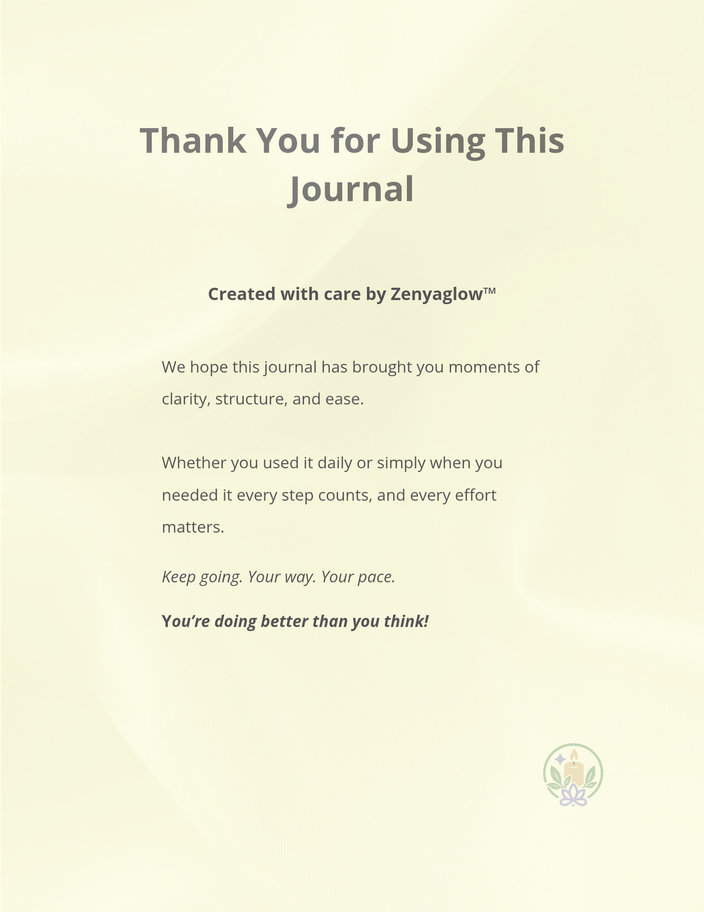 Calm Focus Journal – Sunlight Yellow | Digital Journal for Focus & Clarity